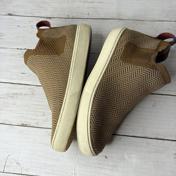 Rothy's The Chelsea Sneaker Brown and Cream Herringbone - Picture 6 of 12